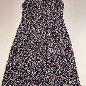 CDC Black Floral Patterned Fabric size   10